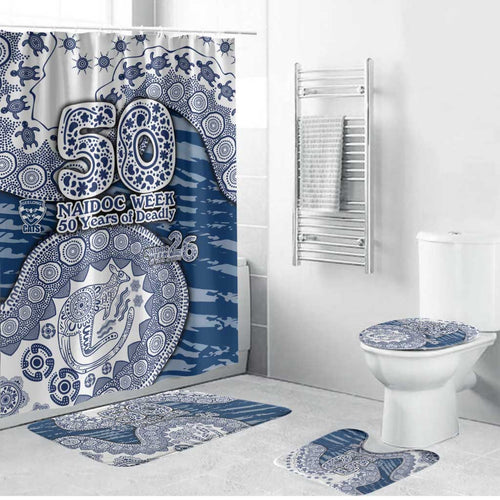 Geelong Cats NAIDOC Week 2026 Bathroom Set Australian Aboriginal Dot Art Dreamtime Pattern Style