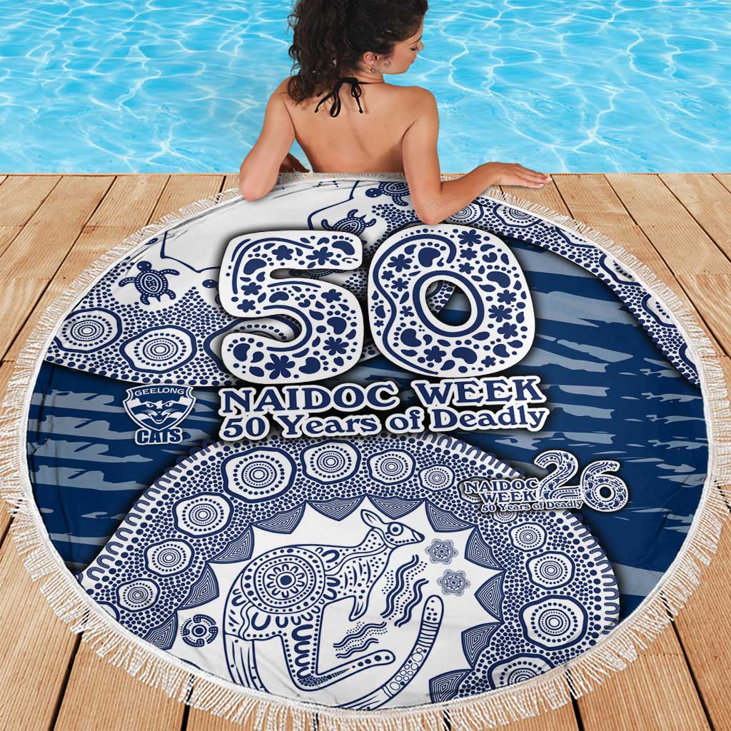 Geelong Cats NAIDOC Week 2026 Beach Blanket Australian Aboriginal Dot Art Dreamtime Pattern Style