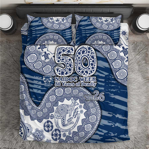 Geelong Cats NAIDOC Week 2026 Bedding Set Australian Aboriginal Dot Art Dreamtime Pattern Style