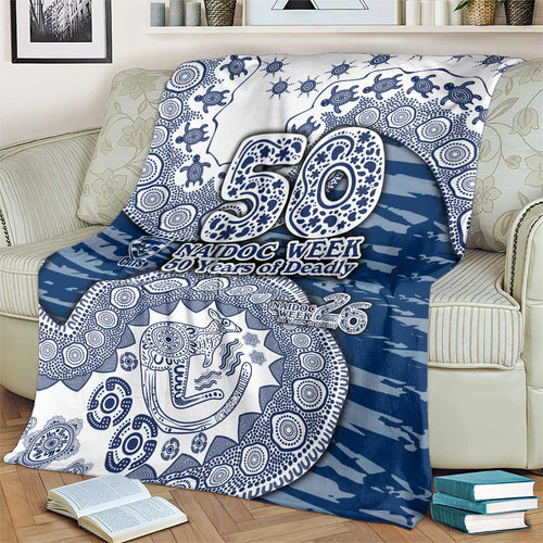 Geelong Cats NAIDOC Week 2026 Blanket Australian Aboriginal Dot Art Dreamtime Pattern Style