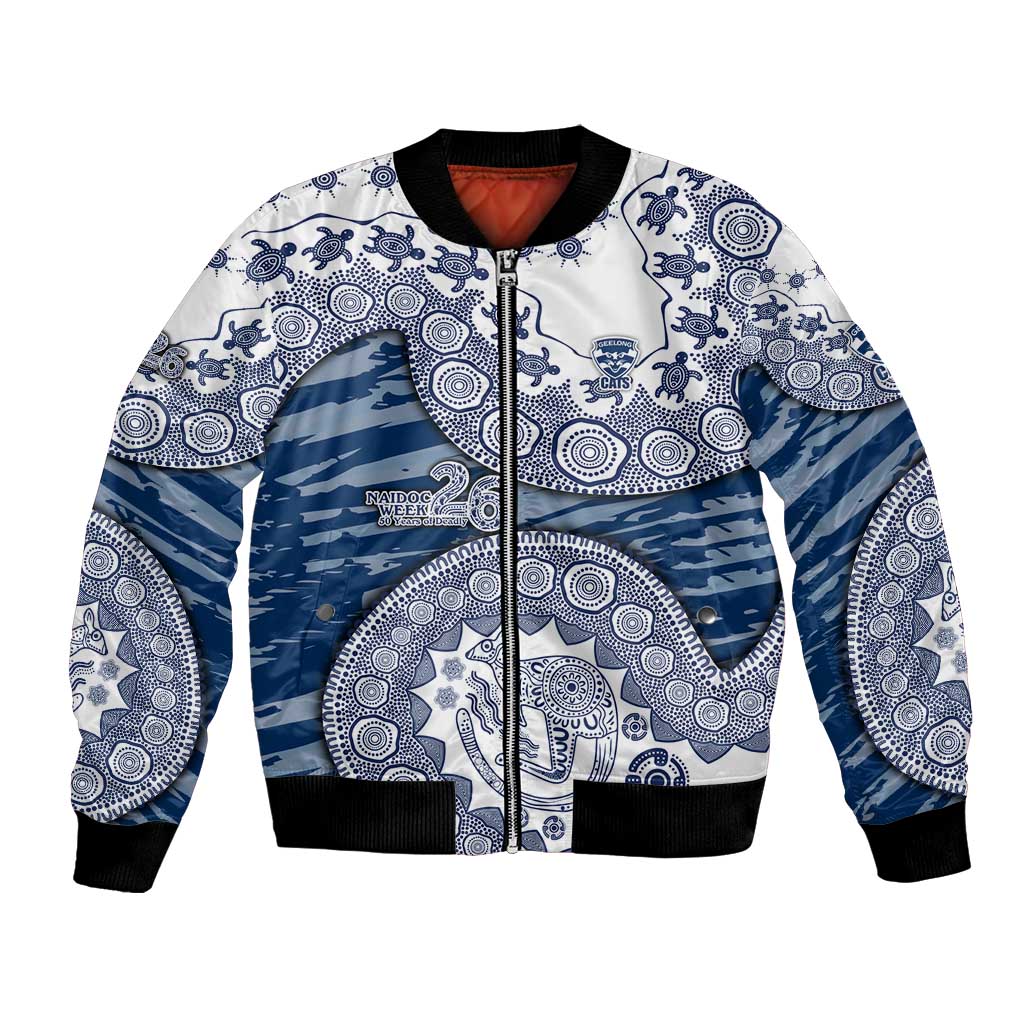 Geelong Cats NAIDOC Week 2026 Bomber Jacket Australian Aboriginal Dot Art Dreamtime Pattern Style