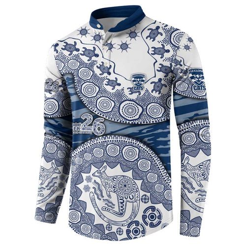 Geelong Cats NAIDOC Week 2026 Button Sweatshirt Australian Aboriginal Dot Art Dreamtime Pattern Style