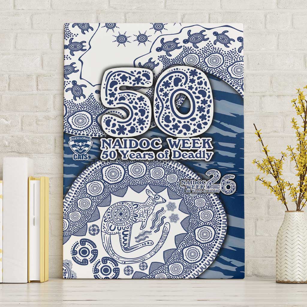 Geelong Cats NAIDOC Week 2026 Canvas Wall Art Australian Aboriginal Dot Art Dreamtime Pattern Style
