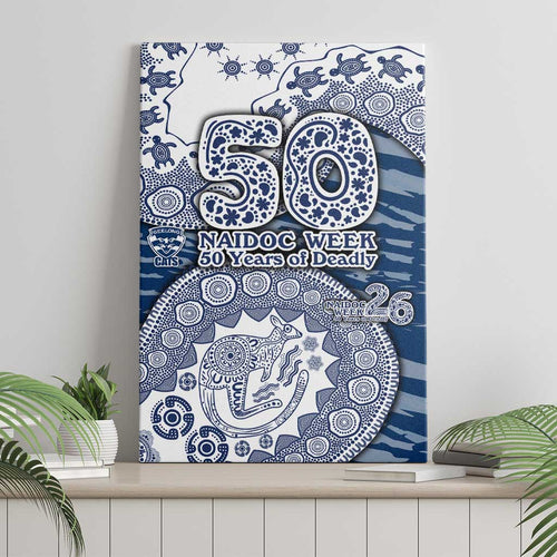 Geelong Cats NAIDOC Week 2026 Canvas Wall Art Australian Aboriginal Dot Art Dreamtime Pattern Style
