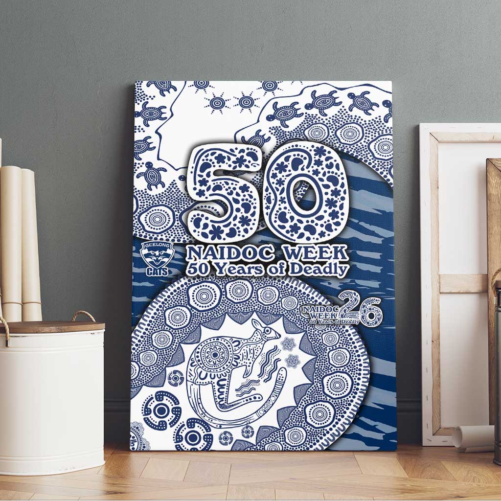 Geelong Cats NAIDOC Week 2026 Canvas Wall Art Australian Aboriginal Dot Art Dreamtime Pattern Style
