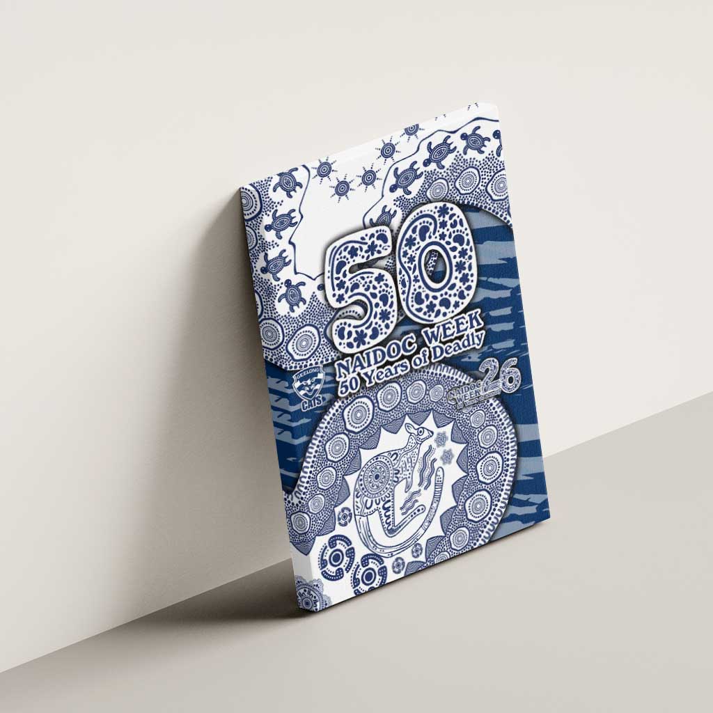 Geelong Cats NAIDOC Week 2026 Canvas Wall Art Australian Aboriginal Dot Art Dreamtime Pattern Style