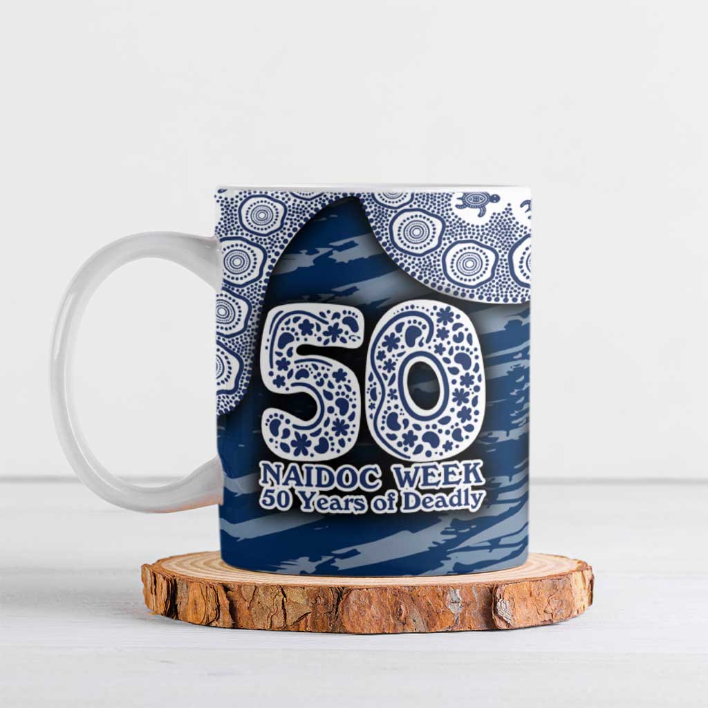 Geelong Cats NAIDOC Week 2026 Ceramic Mug Australian Aboriginal Dot Art Dreamtime Pattern Style