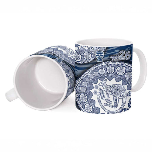 Geelong Cats NAIDOC Week 2026 Ceramic Mug Australian Aboriginal Dot Art Dreamtime Pattern Style