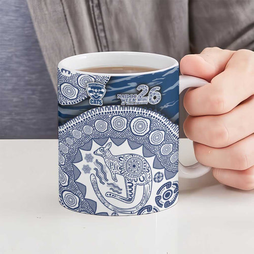 Geelong Cats NAIDOC Week 2026 Ceramic Mug Australian Aboriginal Dot Art Dreamtime Pattern Style