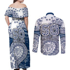 Geelong Cats NAIDOC Week 2026 Couples Matching Off Shoulder Maxi Dress and Long Sleeve Button Shirt Australian Aboriginal Dot Art Dreamtime Pattern Style