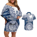 Geelong Cats NAIDOC Week 2026 Couples Matching Off Shoulder Short Dress and Hawaiian Shirt Australian Aboriginal Dot Art Dreamtime Pattern Style