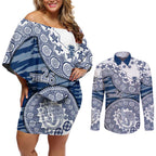 Geelong Cats NAIDOC Week 2026 Couples Matching Off Shoulder Short Dress and Long Sleeve Button Shirt Australian Aboriginal Dot Art Dreamtime Pattern Style