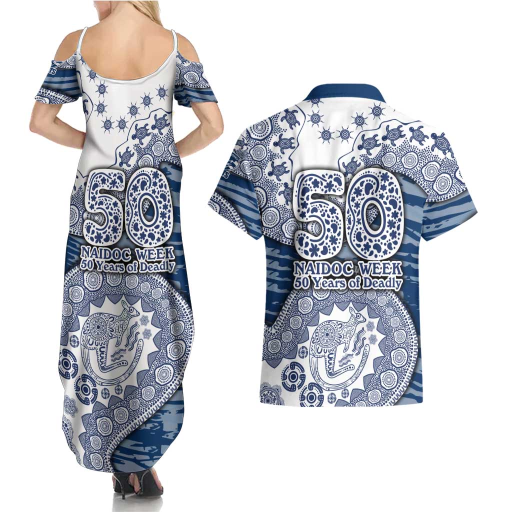 Geelong Cats NAIDOC Week 2026 Couples Matching Summer Maxi Dress and Hawaiian Shirt Australian Aboriginal Dot Art Dreamtime Pattern Style