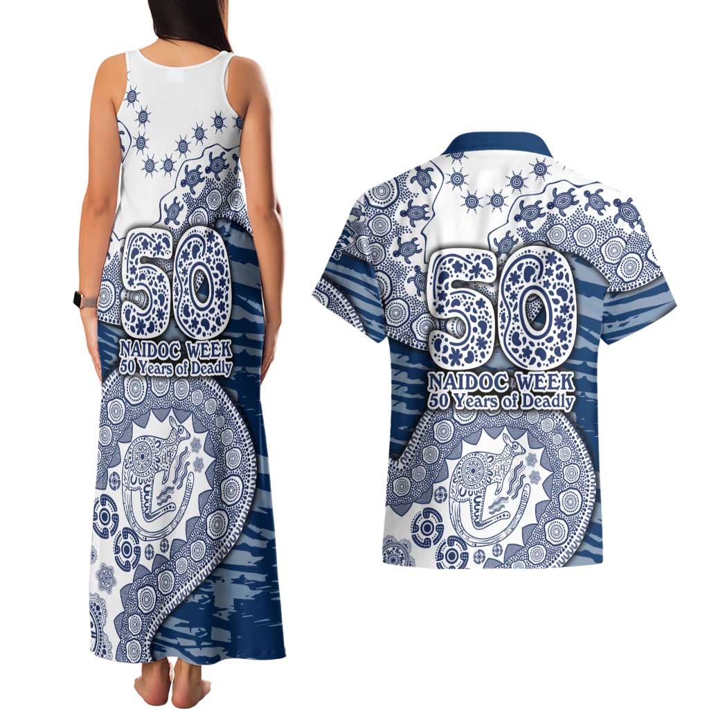 Geelong Cats NAIDOC Week 2026 Couples Matching Tank Maxi Dress and Hawaiian Shirt Australian Aboriginal Dot Art Dreamtime Pattern Style