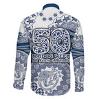Geelong Cats NAIDOC Week 2026 Family Matching Mermaid Dress and Hawaiian Shirt Australian Aboriginal Dot Art Dreamtime Pattern Style