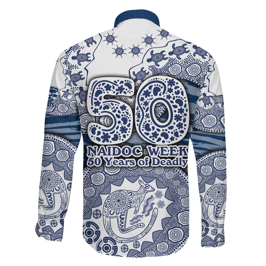 Geelong Cats NAIDOC Week 2026 Family Matching Off Shoulder Maxi Dress and Hawaiian Shirt Australian Aboriginal Dot Art Dreamtime Pattern Style