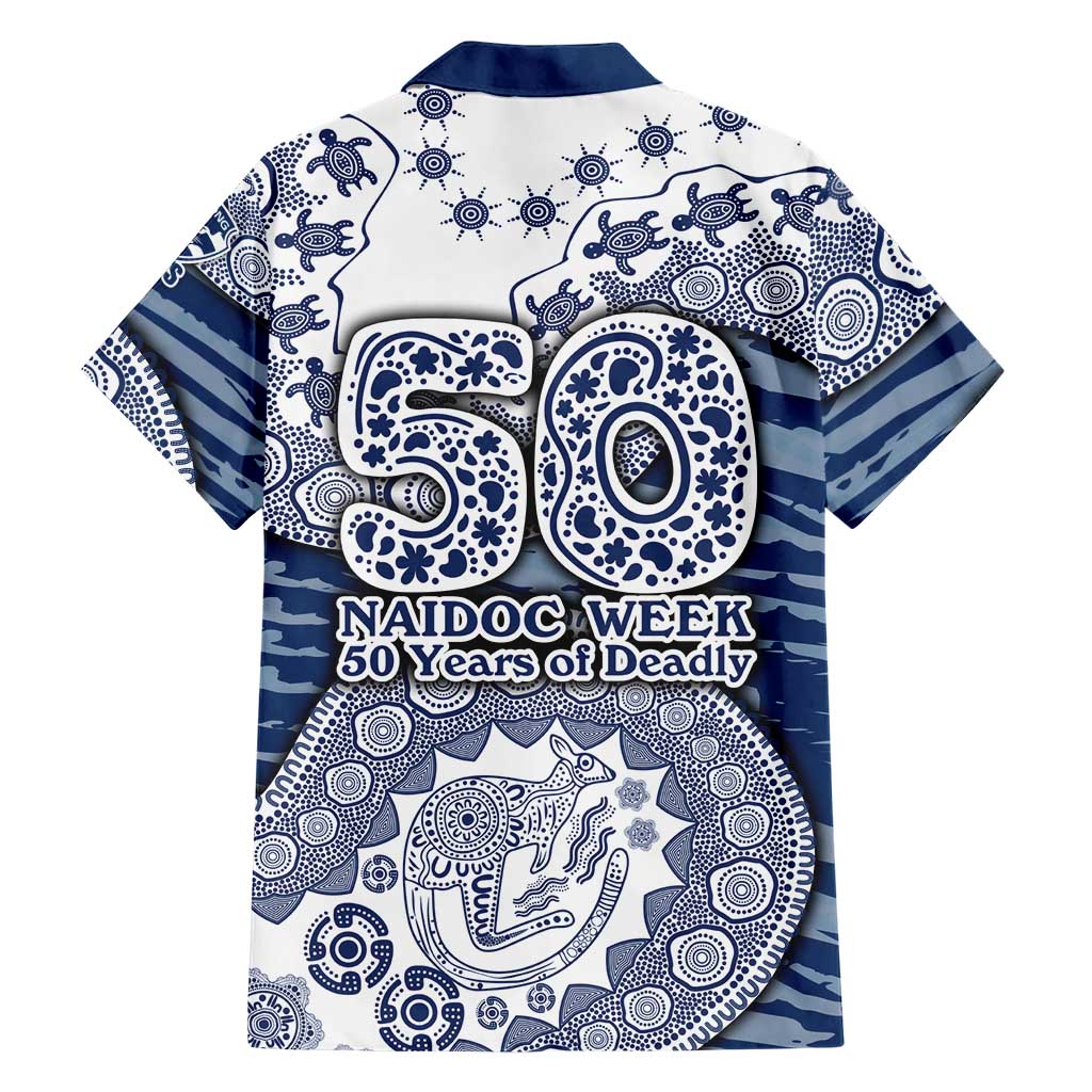 Geelong Cats NAIDOC Week 2026 Family Matching Off Shoulder Short Dress and Hawaiian Shirt Australian Aboriginal Dot Art Dreamtime Pattern Style
