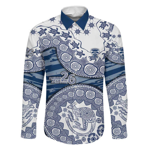 Geelong Cats NAIDOC Week 2026 Family Matching Puletasi and Hawaiian Shirt Australian Aboriginal Dot Art Dreamtime Pattern Style
