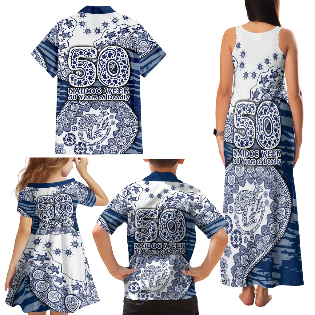 Geelong Cats NAIDOC Week 2026 Family Matching Tank Maxi Dress and Hawaiian Shirt Australian Aboriginal Dot Art Dreamtime Pattern Style