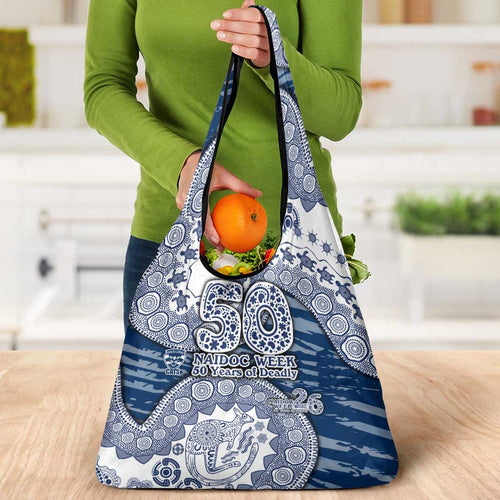 Geelong Cats NAIDOC Week 2026 Grocery Bag Australian Aboriginal Dot Art Dreamtime Pattern Style