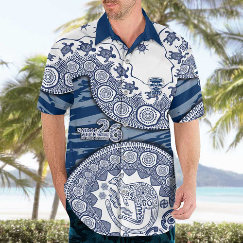 Geelong Cats NAIDOC Week 2026 Hawaiian Shirt Australian Aboriginal Dot Art Dreamtime Pattern Style