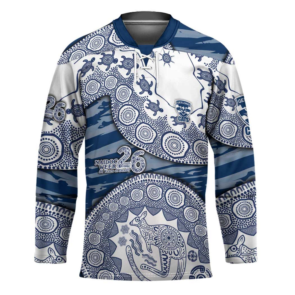 Geelong Cats NAIDOC Week 2026 Hockey Jersey Australian Aboriginal Dot Art Dreamtime Pattern Style