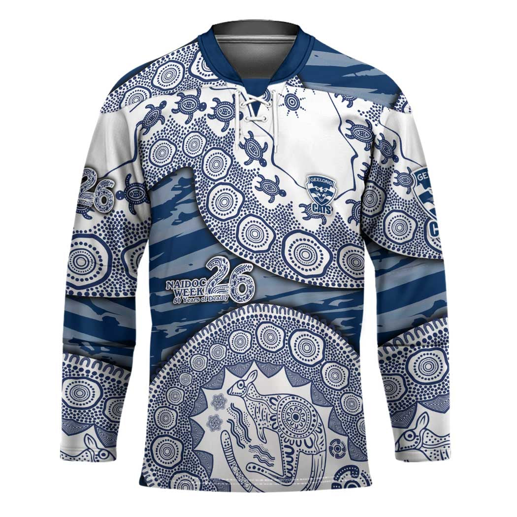 Geelong Cats NAIDOC Week 2026 Hockey Jersey Australian Aboriginal Dot Art Dreamtime Pattern Style
