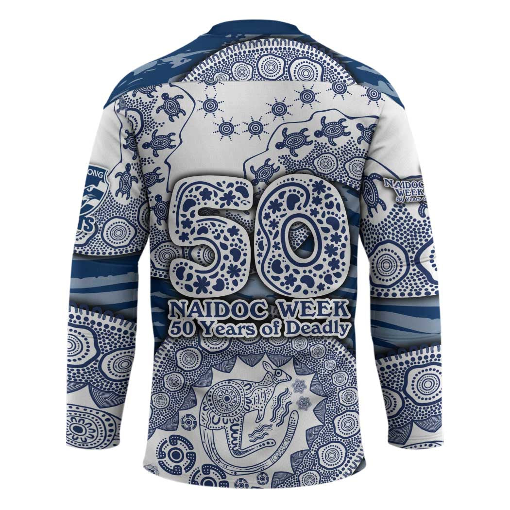 Geelong Cats NAIDOC Week 2026 Hockey Jersey Australian Aboriginal Dot Art Dreamtime Pattern Style