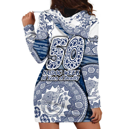 Geelong Cats NAIDOC Week 2026 Hoodie Dress Australian Aboriginal Dot Art Dreamtime Pattern Style