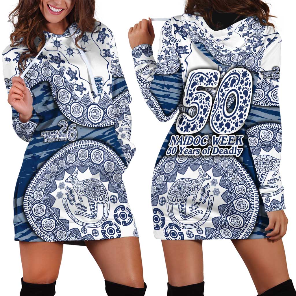 Geelong Cats NAIDOC Week 2026 Hoodie Dress Australian Aboriginal Dot Art Dreamtime Pattern Style