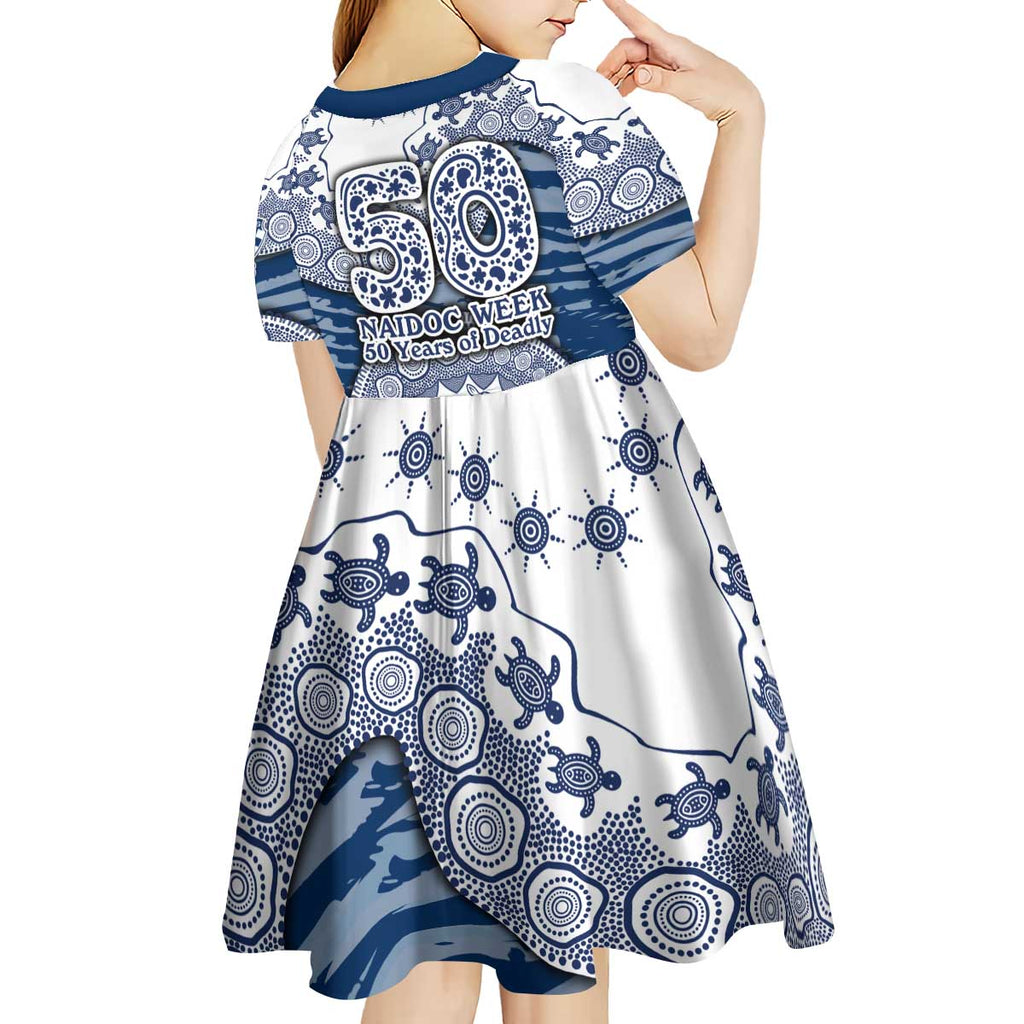 Geelong Cats NAIDOC Week 2026 Kid Short Sleeve Dress Australian Aboriginal Dot Art Dreamtime Pattern Style