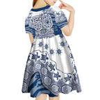 Geelong Cats NAIDOC Week 2026 Kid Short Sleeve Dress Australian Aboriginal Dot Art Dreamtime Pattern Style