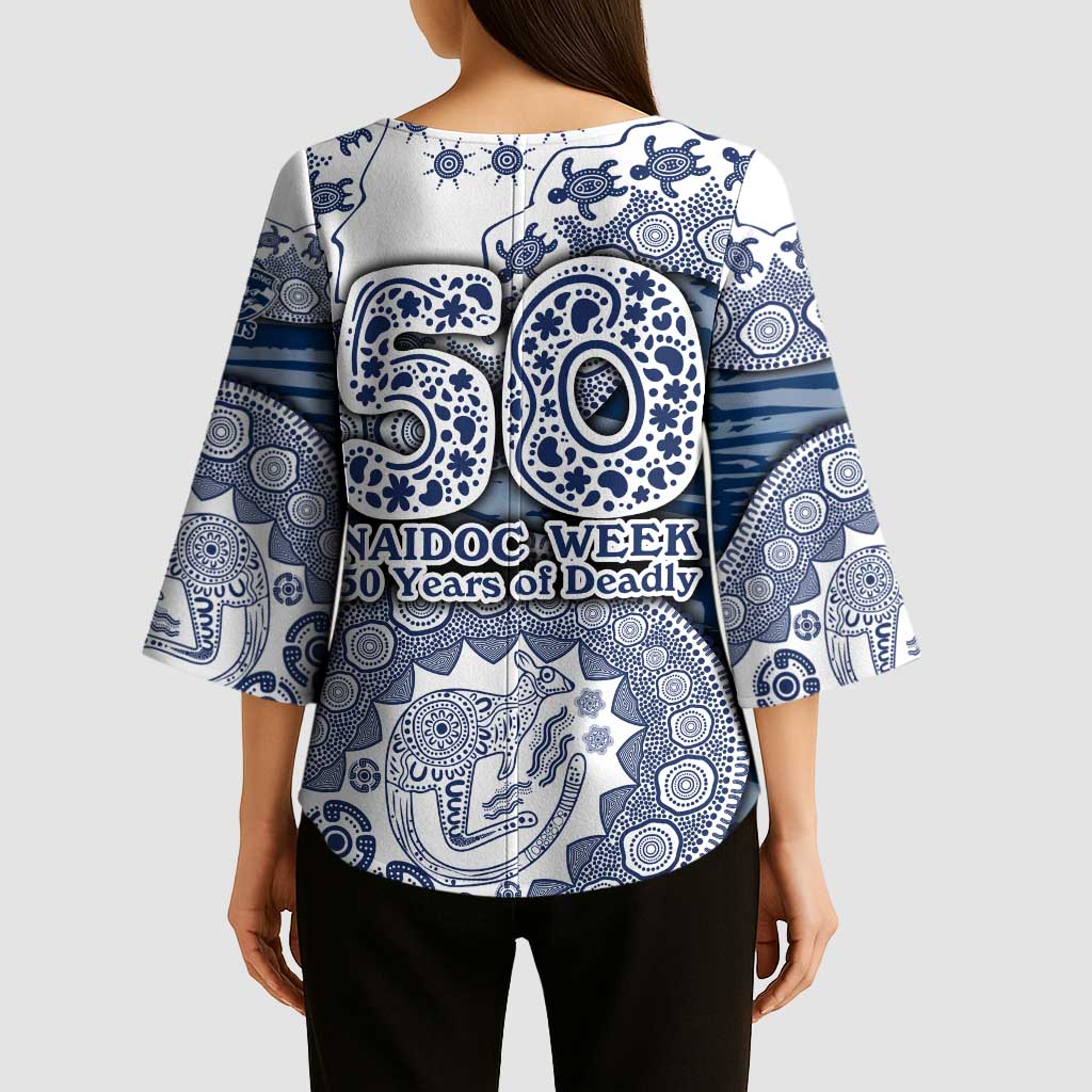 Geelong Cats NAIDOC Week 2026 Kimono Sleeve Blouse Australian Aboriginal Dot Art Dreamtime Pattern Style