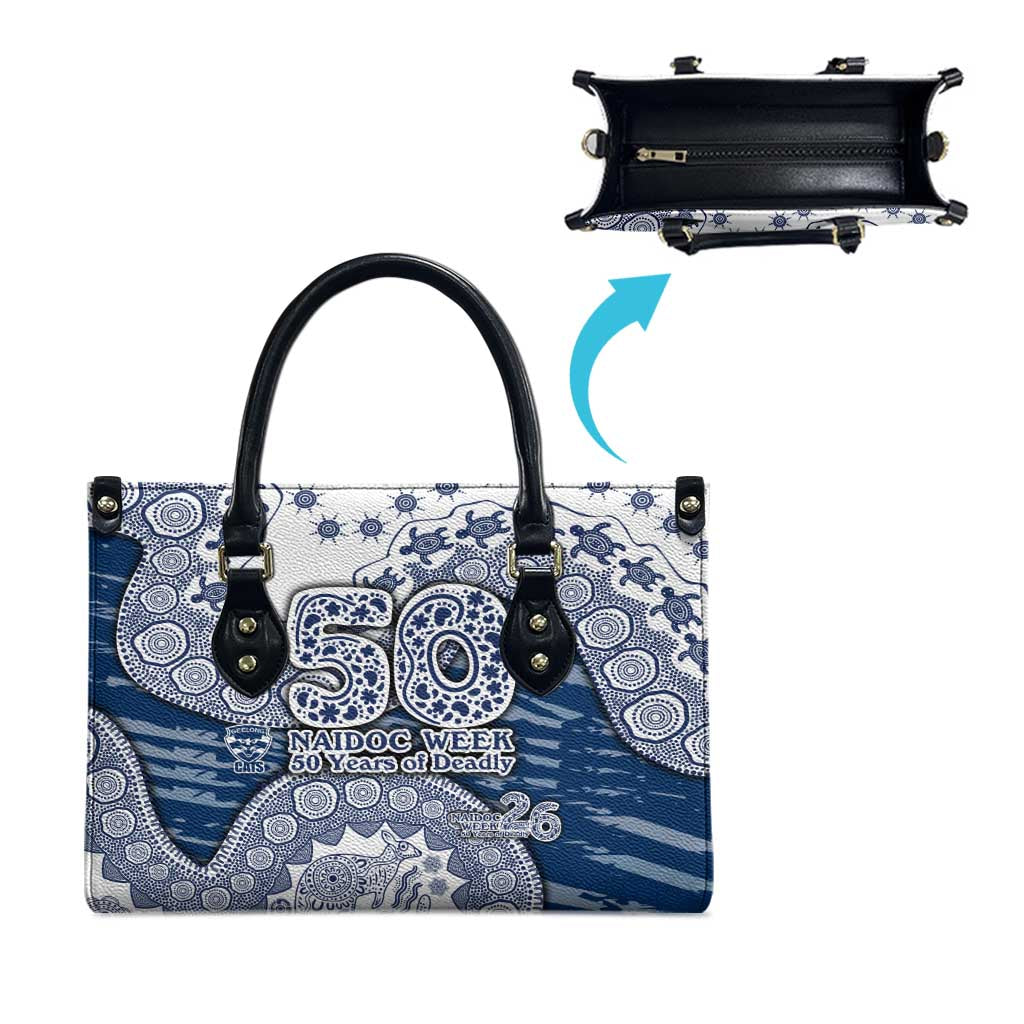 Geelong Cats NAIDOC Week 2026 Leather Bag Australian Aboriginal Dot Art Dreamtime Pattern Style