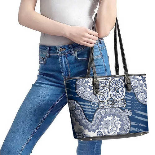 Geelong Cats NAIDOC Week 2026 Leather Tote Bag Australian Aboriginal Dot Art Dreamtime Pattern Style