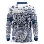 Geelong Cats NAIDOC Week 2026 Long Sleeve Polo Shirt Australian Aboriginal Dot Art Dreamtime Pattern Style