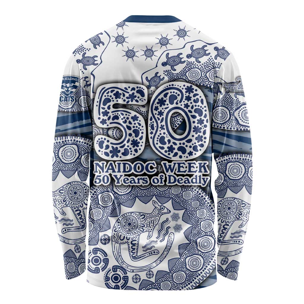 Geelong Cats NAIDOC Week 2026 Long Sleeve Shirt Australian Aboriginal Dot Art Dreamtime Pattern Style