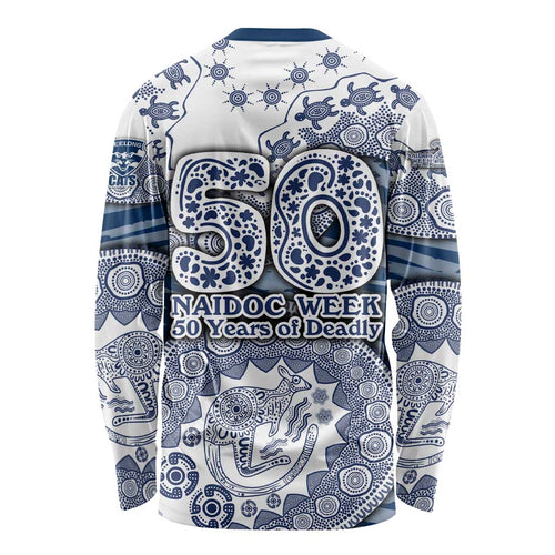 Geelong Cats NAIDOC Week 2026 Long Sleeve Shirt Australian Aboriginal Dot Art Dreamtime Pattern Style