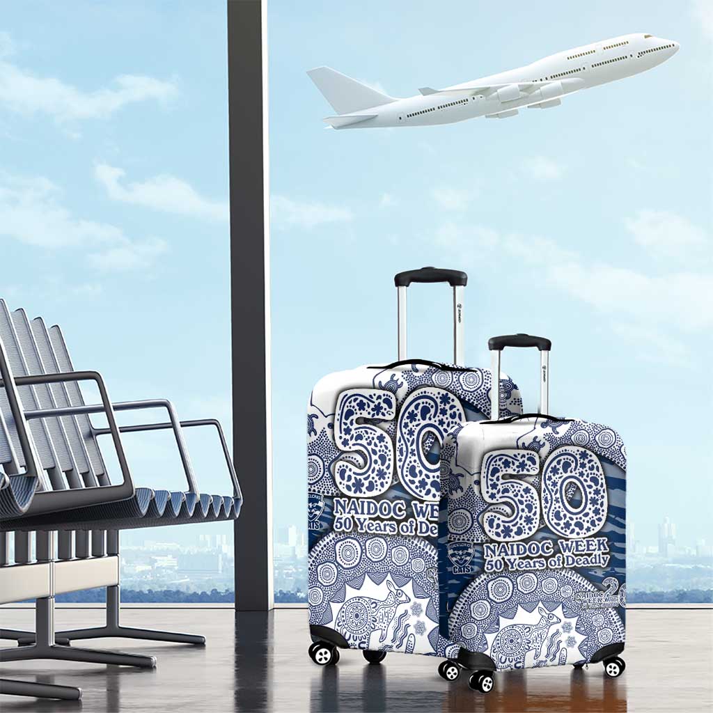 Geelong Cats NAIDOC Week 2026 Luggage Cover Australian Aboriginal Dot Art Dreamtime Pattern Style