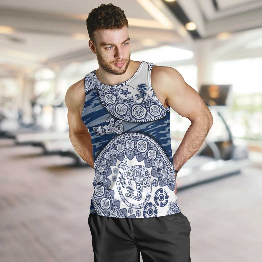 Geelong Cats NAIDOC Week 2026 Men Tank Top Australian Aboriginal Dot Art Dreamtime Pattern Style
