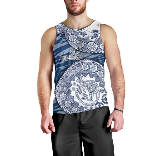 Geelong Cats NAIDOC Week 2026 Men Tank Top Australian Aboriginal Dot Art Dreamtime Pattern Style