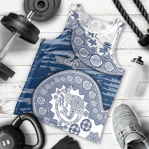 Geelong Cats NAIDOC Week 2026 Men Tank Top Australian Aboriginal Dot Art Dreamtime Pattern Style