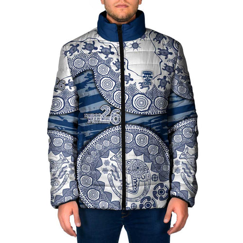Geelong Cats NAIDOC Week 2026 Padded Jacket Australian Aboriginal Dot Art Dreamtime Pattern Style