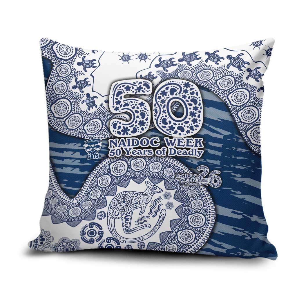 Geelong Cats NAIDOC Week 2026 Pillow Cover Australian Aboriginal Dot Art Dreamtime Pattern Style