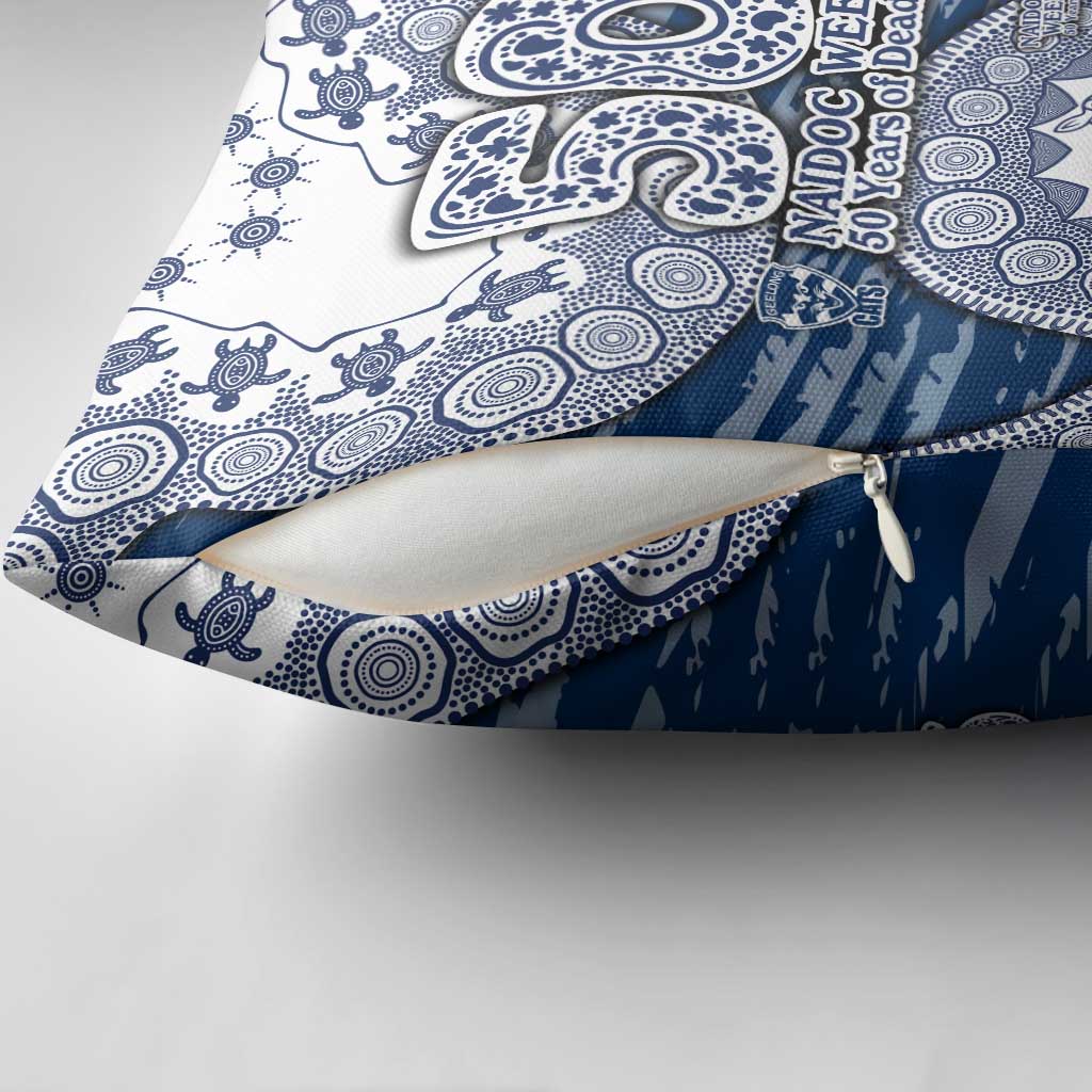 Geelong Cats NAIDOC Week 2026 Pillow Cover Australian Aboriginal Dot Art Dreamtime Pattern Style