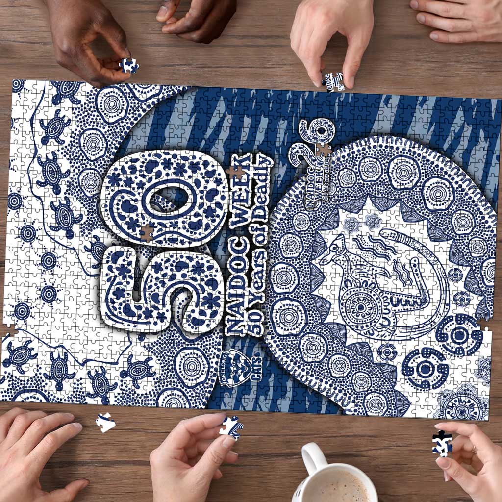 Geelong Cats NAIDOC Week 2026 Puzzle Australian Aboriginal Dot Art Dreamtime Pattern Style