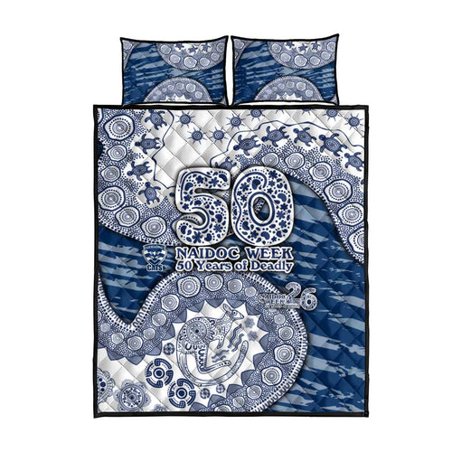 Geelong Cats NAIDOC Week 2026 Quilt Bed Set Australian Aboriginal Dot Art Dreamtime Pattern Style