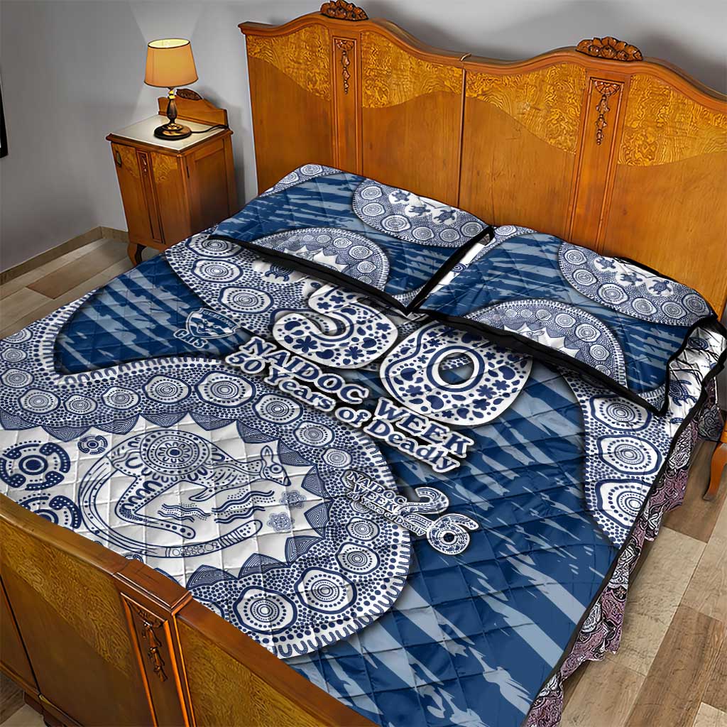 Geelong Cats NAIDOC Week 2026 Quilt Bed Set Australian Aboriginal Dot Art Dreamtime Pattern Style