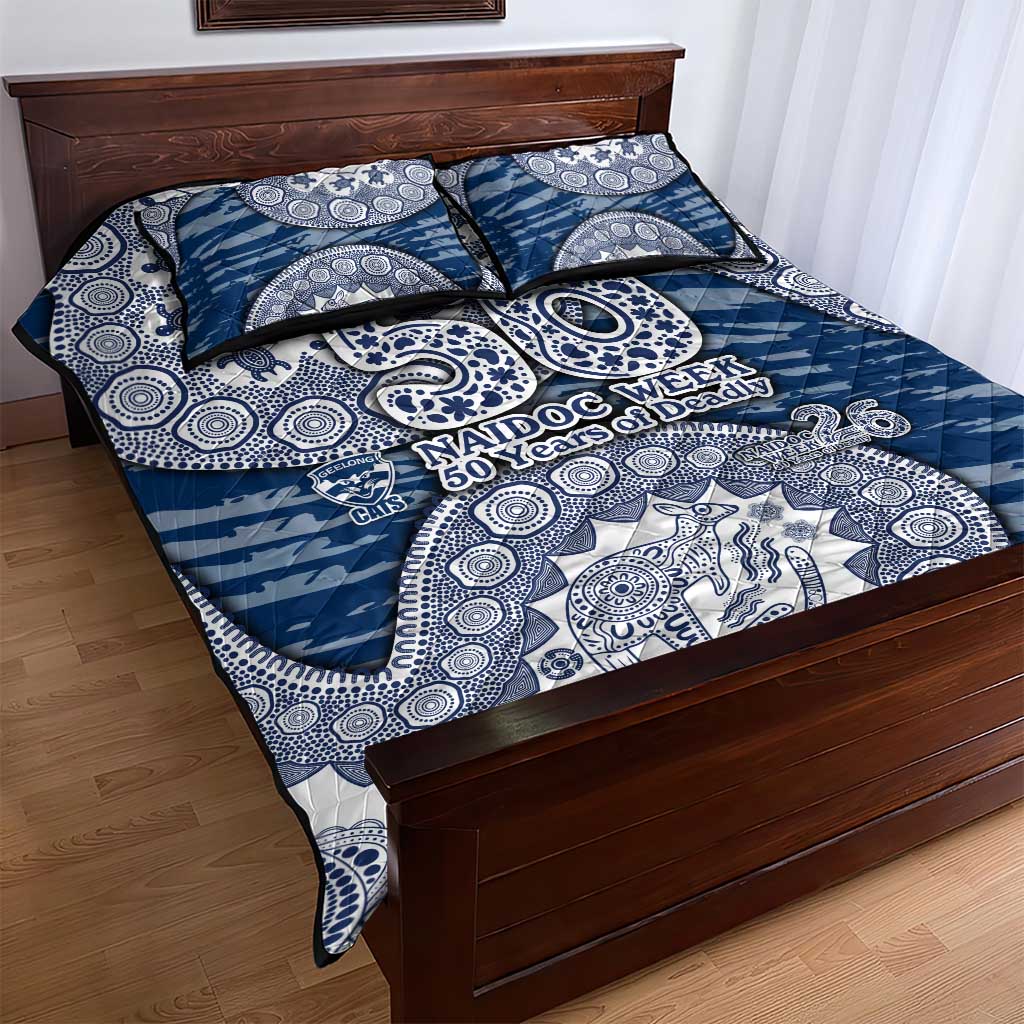 Geelong Cats NAIDOC Week 2026 Quilt Bed Set Australian Aboriginal Dot Art Dreamtime Pattern Style