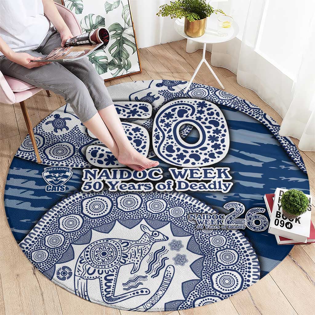 Geelong Cats NAIDOC Week 2026 Round Carpet Australian Aboriginal Dot Art Dreamtime Pattern Style